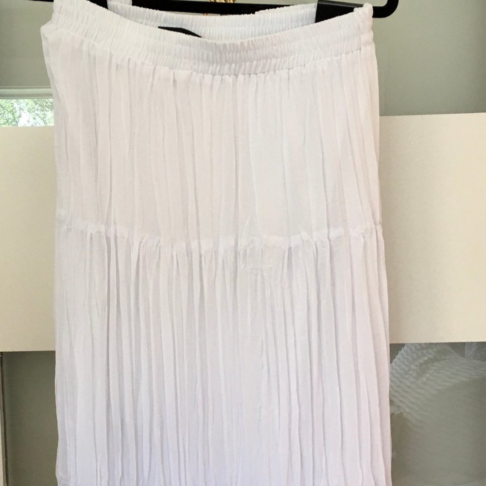 Long White Tiered Skirt